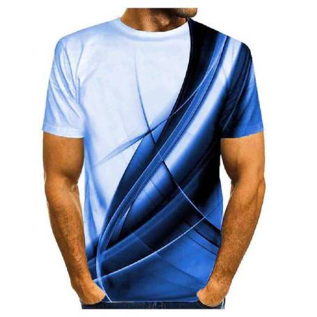 Blue And White Abstract T-Shirt Manufacturers in Delhi