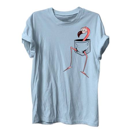 Blue Flamingo Pocket T-Shirt Manufacturers in Delhi