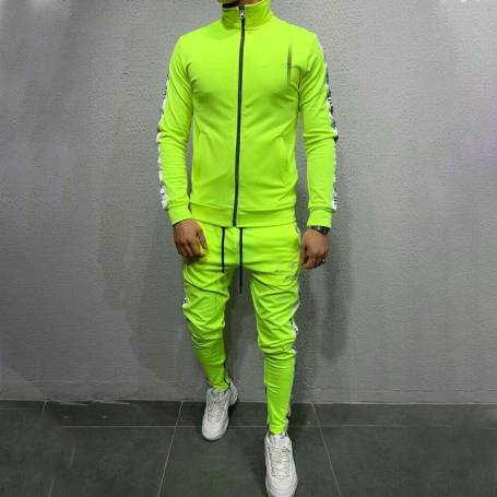Neon Green Accent Men Tracksuit Manufacturers in Delhi