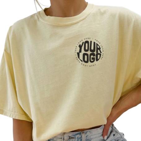 Pale Yellow T-Shirt With Logo Print Manufacturers in Delhi