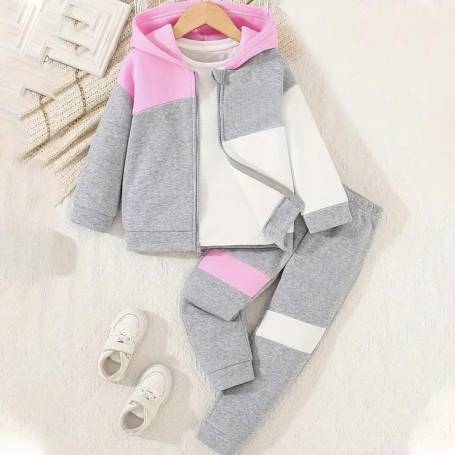 Pastel Pink and Grey Kids Tracksuit Manufacturers in Delhi