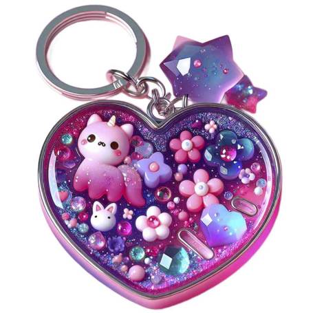 Pink And Purple Unicorn Heart Keychain Manufacturers in Delhi