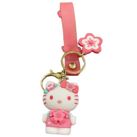 Pink And White Sakura Hello Kitty Keychain Manufacturers in Delhi