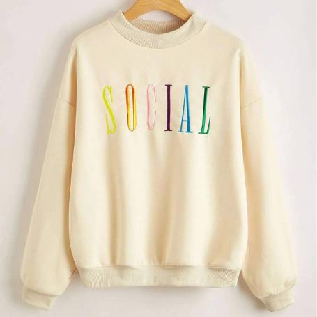 Vintage Embroidered Lettering Sweatshirt Manufacturers in Delhi