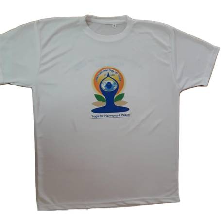 White Round Neck Yoga Apparel for Events Awareness and Fitness Programs Manufacturers in Delhi