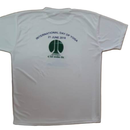 White Yoga Exercise T-Shirt Cotton Round Neck Comfort Fit Manufacturers in Delhi