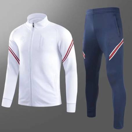 White and Navy Panel Cricket Tracksuit Manufacturers in Delhi