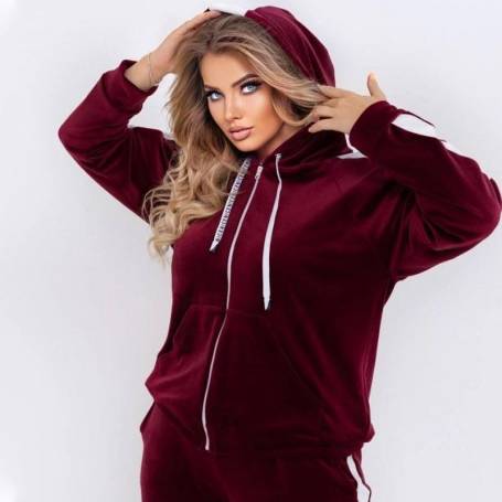 Wine Red Velvet Women Tracksuit Manufacturers in Delhi