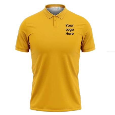 Yellow Polo T-Shirt With Logo Print Manufacturers in Delhi