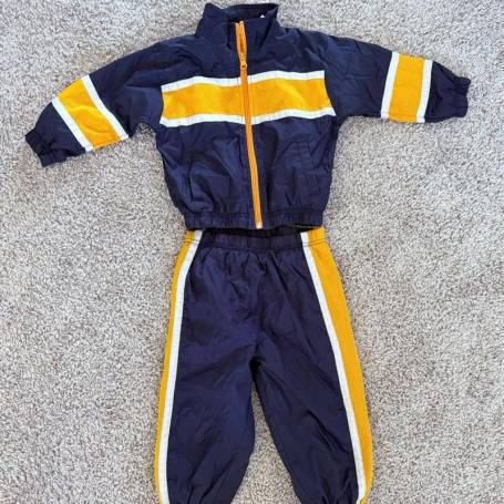 Yellow and Blue Colorblock Kids Tracksuit Manufacturers in Delhi